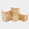 Solid Wooden Cube Tealight Holder Set of 3 / Hope