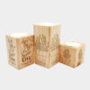 Solid Wooden Cube Tealight Holder Set of 3 / Never Give Up