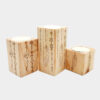 Solid Wooden Cube Tealight Holder Set of 3 / Par