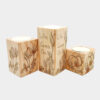 Solid Wooden Cube Tealight Holder Set of 3 / Rose