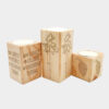 Solid Wooden Cube Tealight Holder Set of 3 / Sokot