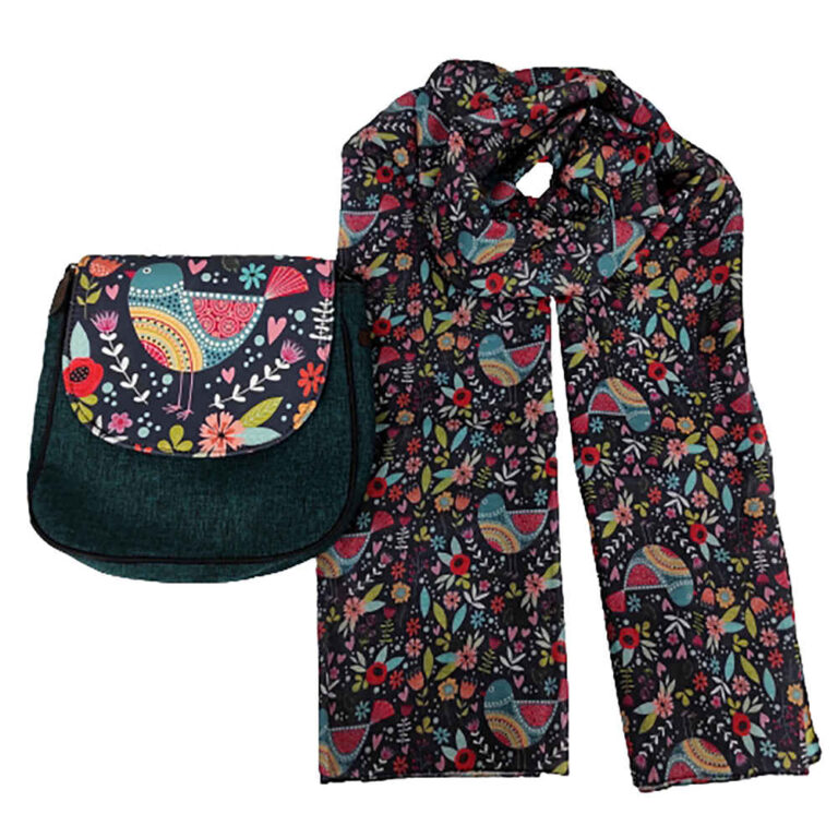 Set of Shoulder Bag & Scarf Model Bird ShopiPersia