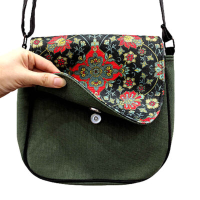 Bohemian Crossbody Shoulder Bag & Shawl Set with Eslimi Pattern
