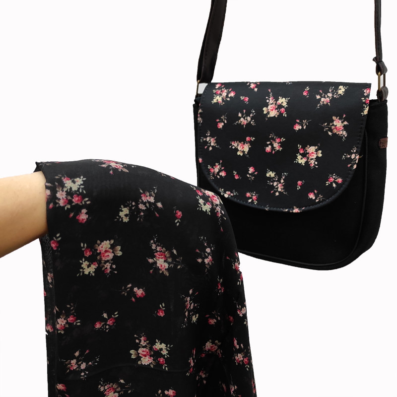 Bohemian Crossbody Shoulder Bag & Shawl Set with Rose Design