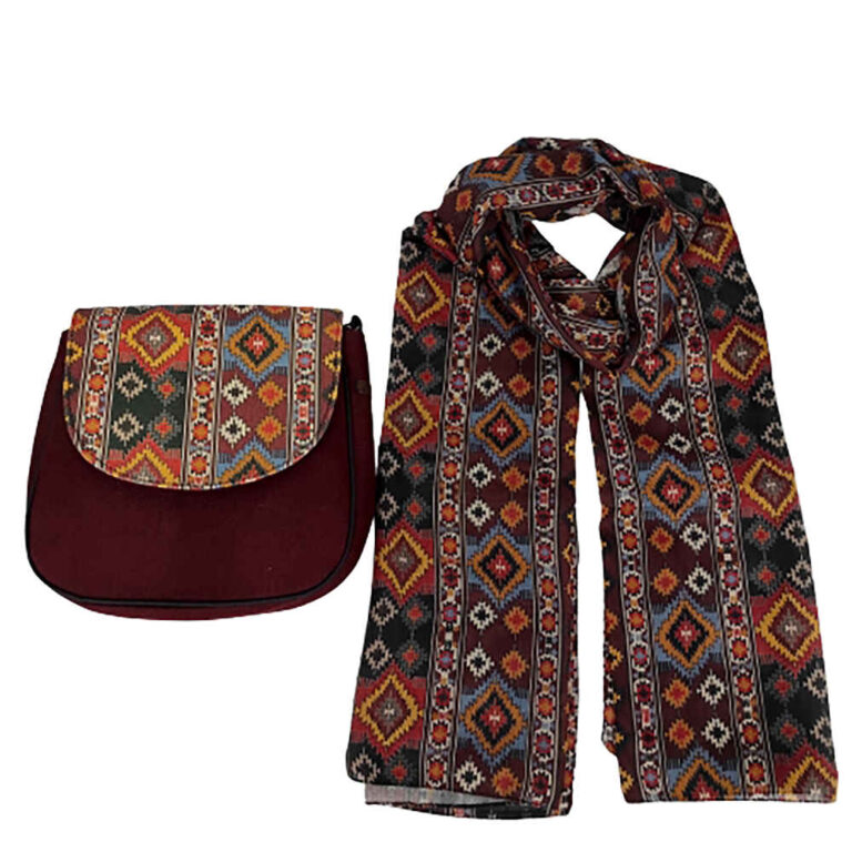 Set of Crossbody Shoulder Bag & Shawl Bohemian Traditional ShopiPersia