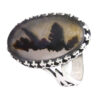 Persian Dendritic Agate Shajar Silver Ring for Men Armin