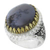Persian Dendritic Agate Shajar Silver Ring for Men Arta