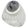 Persian Dendritic Agate Shajar Silver Ring for Men Arya