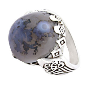 Shajar Agate Men’s Silver Ring Model Aryan