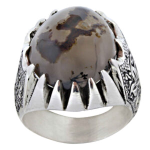 Shajar Agate Men’s Silver Ring Model Jalil