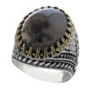 Persian Dendritic Agate Shajar Silver Ring for Men Mahoor