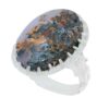 Persian Dendritic Agate Shajar Silver Ring for Men Mahsan