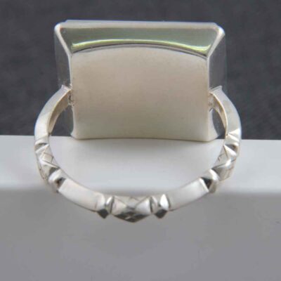 Persian Dendritic Agate Shajar Silver Ring for Men Rambod