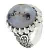 Persian Dendritic Agate Shajar Silver Ring for Men Sabalan
