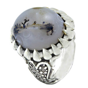 Shajar Agate Men’s Silver Ring Model Sabalan