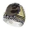 Persian Dendritic Agate Shajar Silver Ring for Men Salar