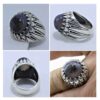 Persian Dendritic Agate Shajar Silver Ring for Men Saman