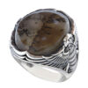 Persian Dendritic Agate Shajar Silver Ring for Men Sarv