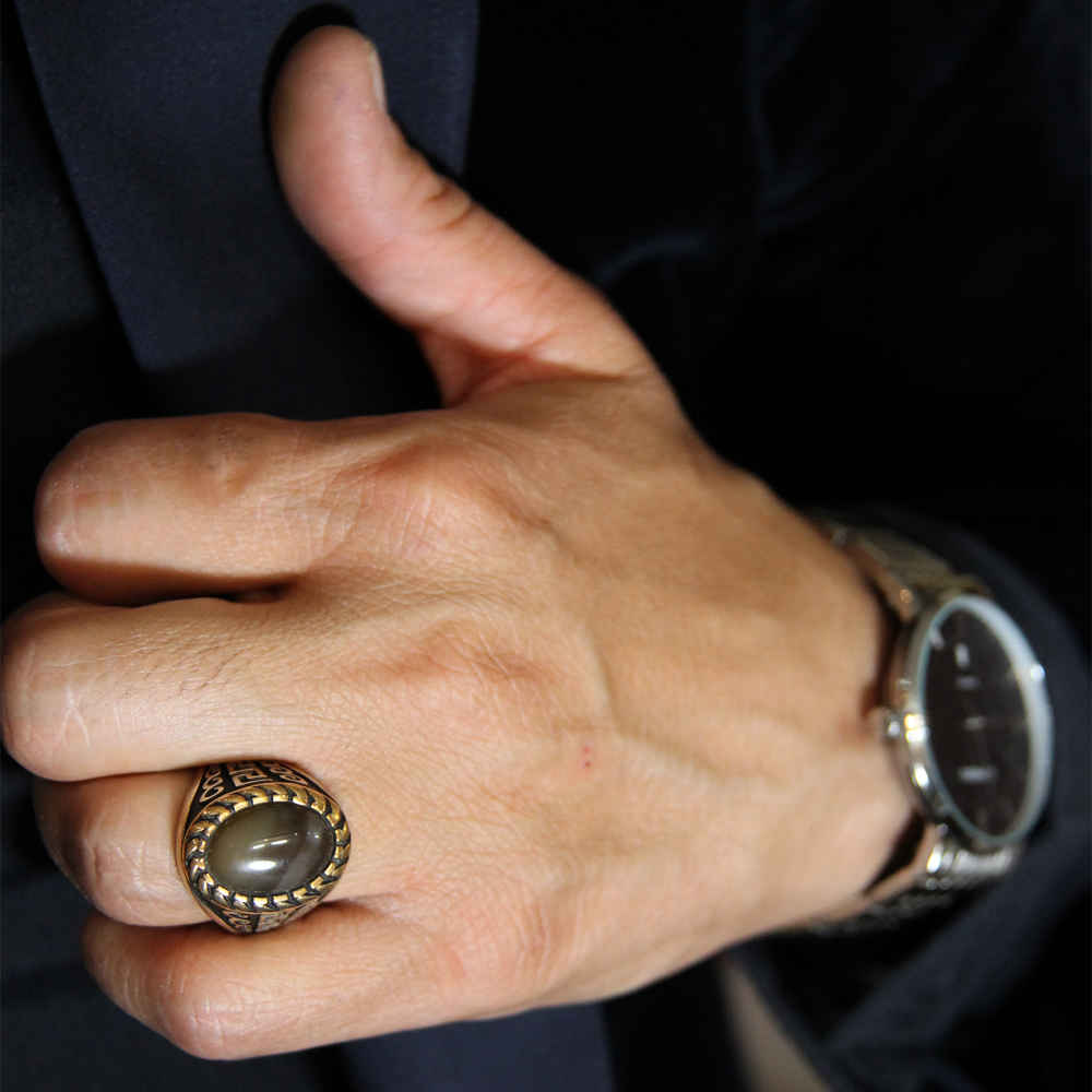 Persian Sulemani Hakik Silver Ring for Men Moloud