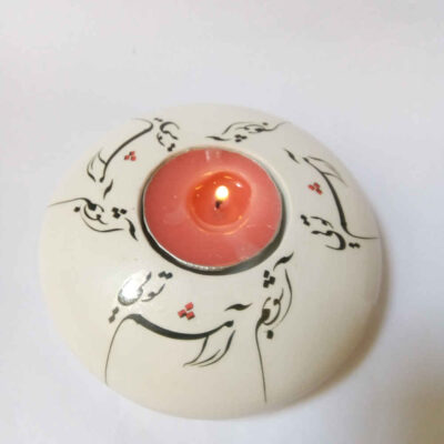 Plaster Tealight Candle Holder Model Aramesh