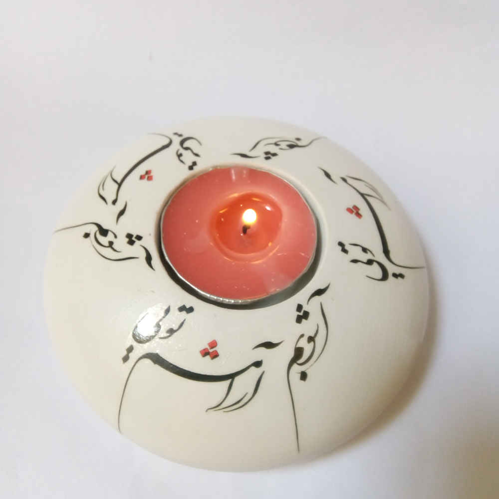 Plaster Tealight Candle Holder Model Aramesh