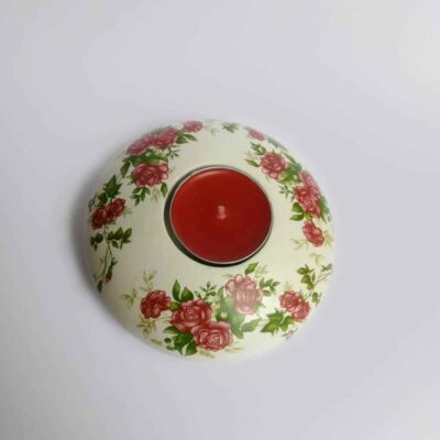 Plaster Tealight Candle Holder Model Gol Sorkhi