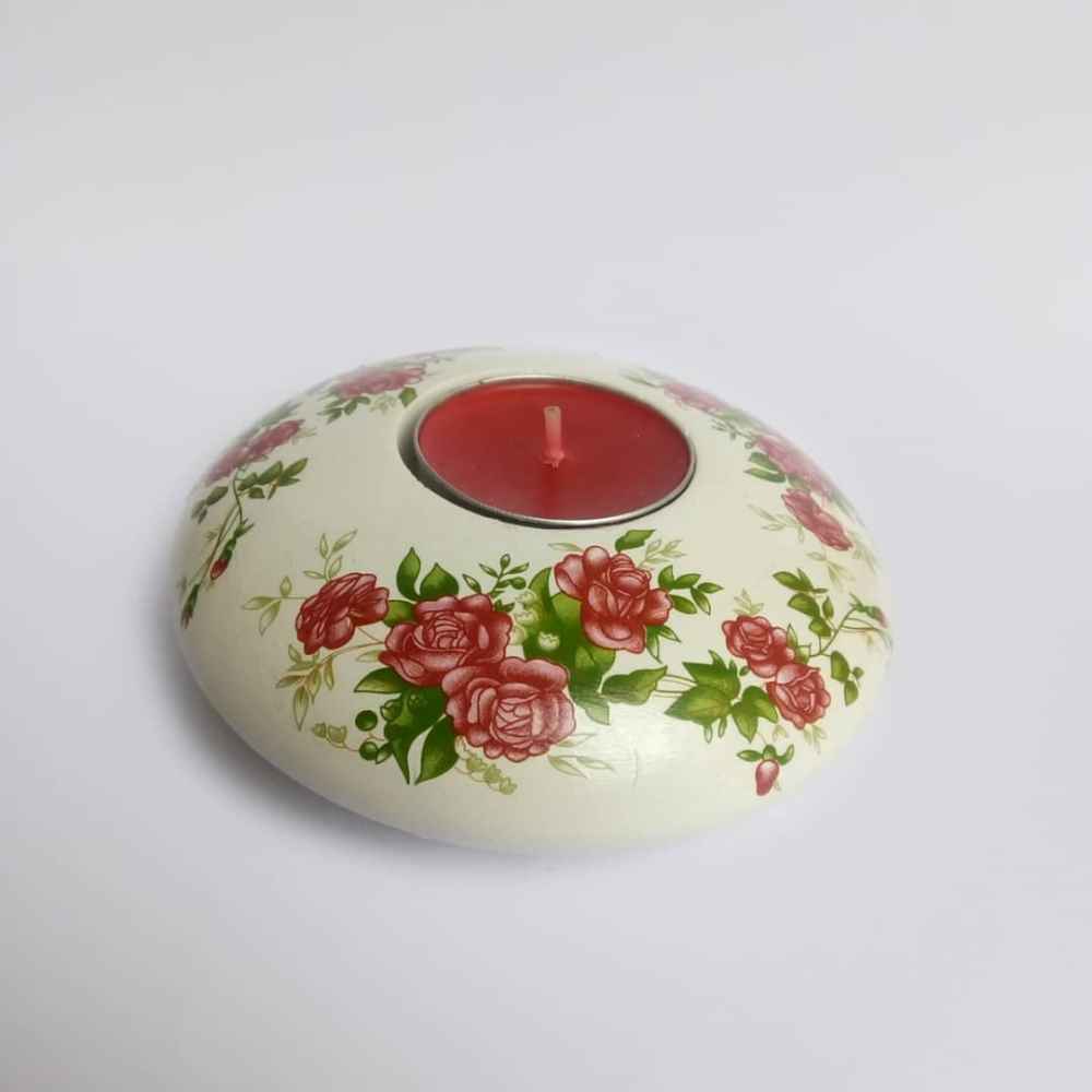 Plaster Tealight Candle Holder Model Gol Sorkhi - ShopiPersia