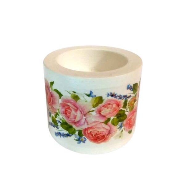 Plaster Tealight Candle Holder Model Rose