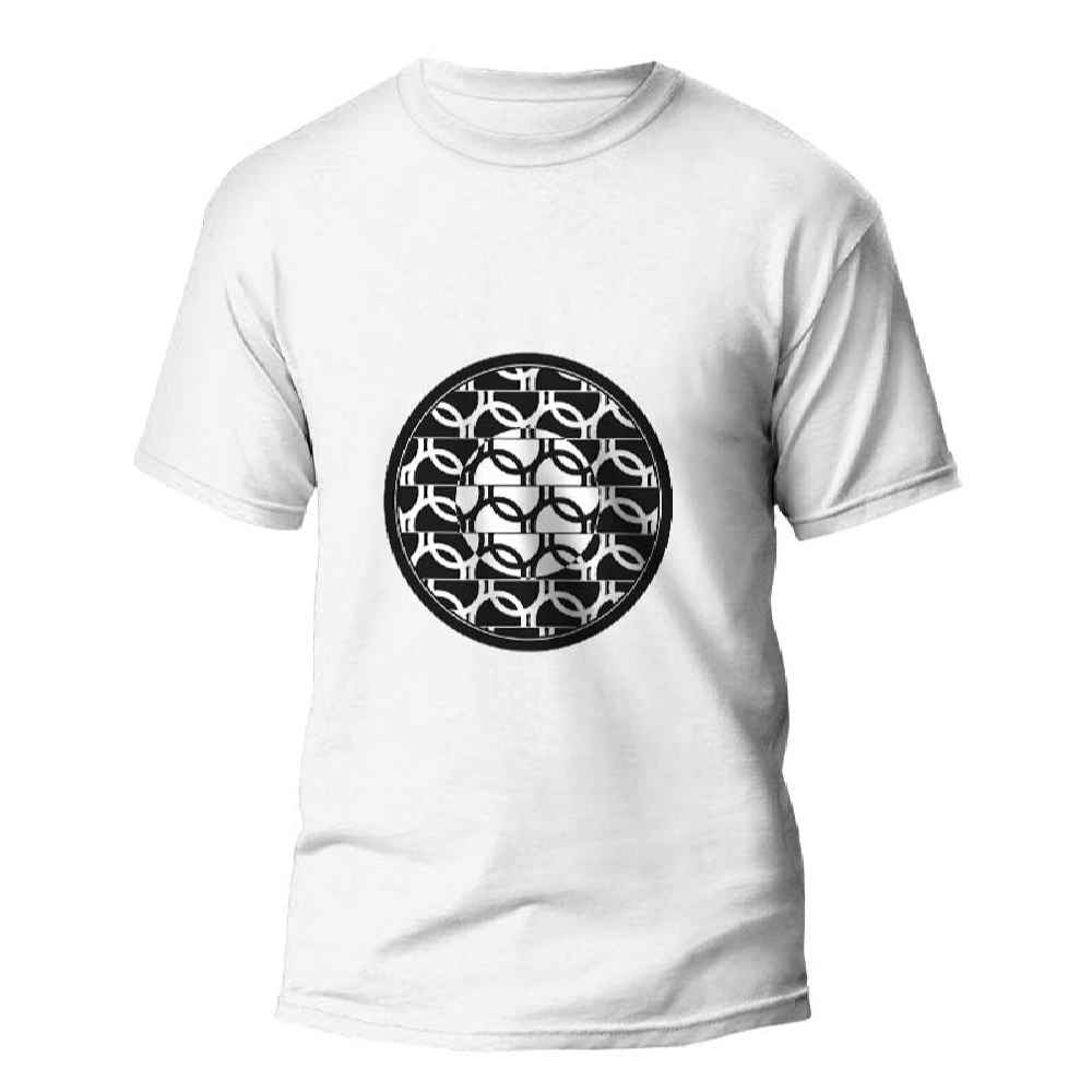 Shattered Print T-Shirt – Model Shattered | White Abstract Art Tee