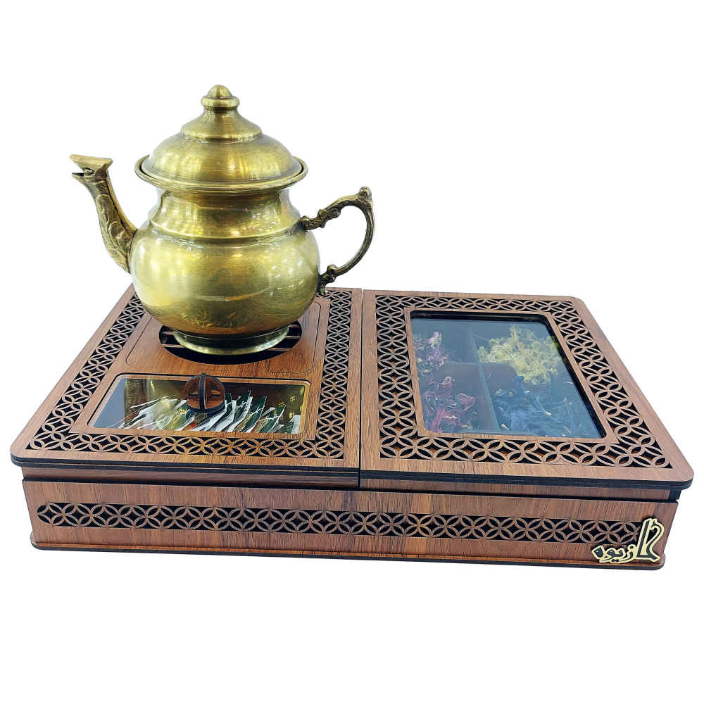 Wooden Tea Box With Warmer Model Afra ShopiPersia