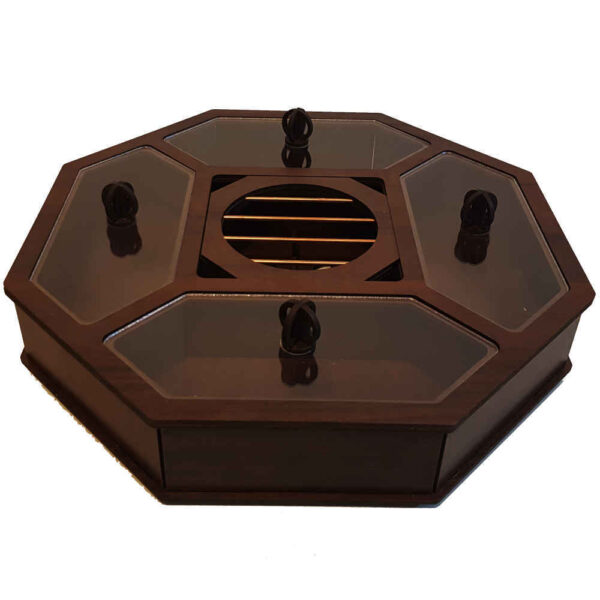 Wooden Tea Bag Organizer Box with Warmer Delara