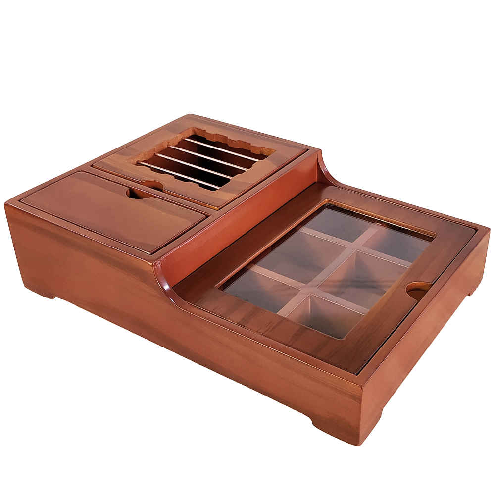 Wooden Tea Bag Organizer Box with Warmer Nafas