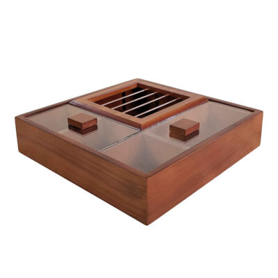 Wooden Tea Bag Organizer Box with Warmer Rasta