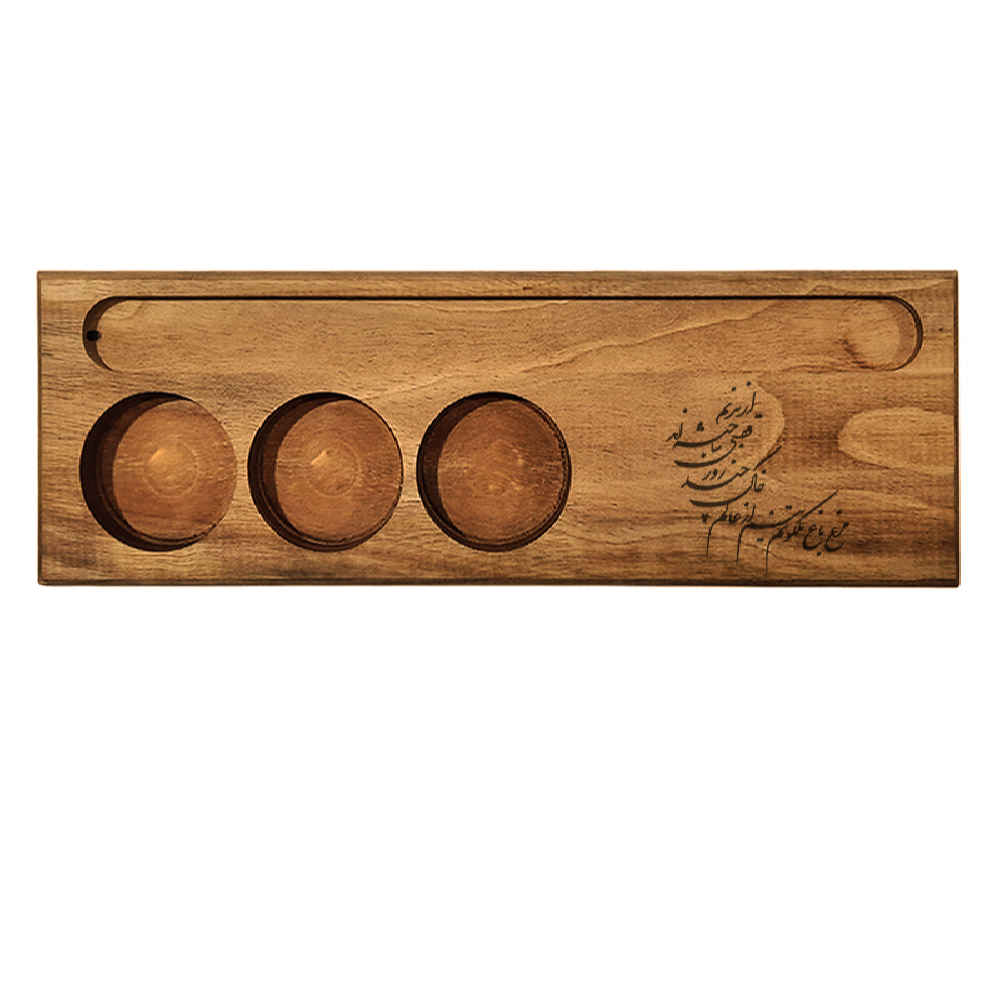 Rustic Wooden Tealight Candle Holder Table Decor Persian Malakoot