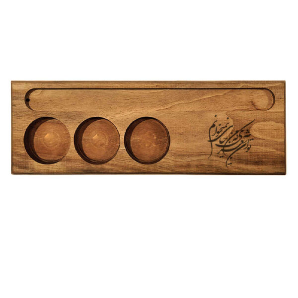 Rustic Wooden Tealight Candle Holder Table Decor Persian Poem