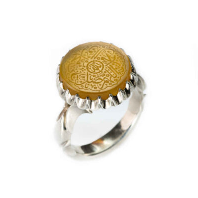 Islamic Yemeni Aqeeq Silver Ring for Men Salawat