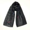 Solid black Shawl for Women with Persian Calligraphy