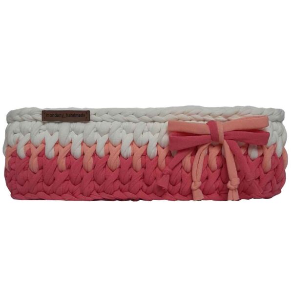 Crochet Storage Basket Yarn Red Baran
