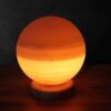 Persian Globe Salt Lamp - Handcrafted Design with Wooden Base