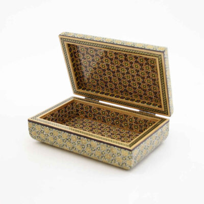 Handcrafted Wooden Jewelry Box with Persian Khatam Design – Ayda