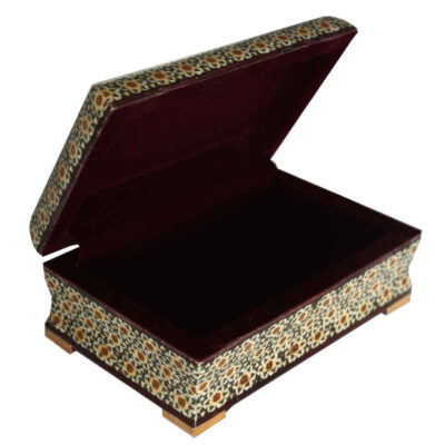 Handcrafted Wooden Jewelry Box with Persian Khatam Design – Bina