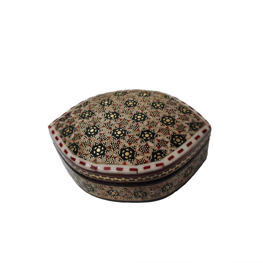 Handcrafted Wooden Jewelry Box with Persian Khatam Design - Cheshmi