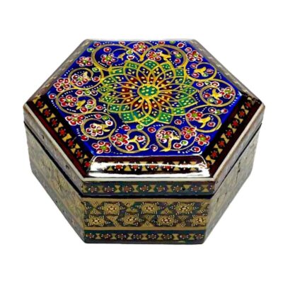 Handcrafted Wooden Jewelry Box with Persian Khatam Design – Hatam