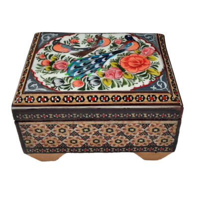 Handcrafted Wooden Jewelry Box with Persian Khatam Design – Hedieh