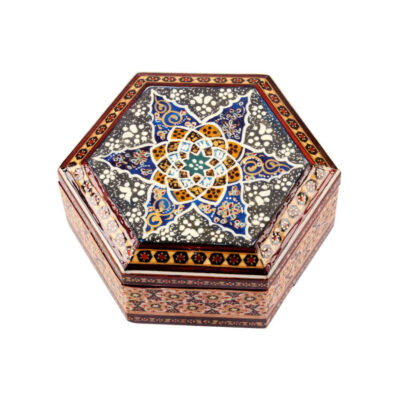 Handcrafted Wooden Jewelry Box with Persian Khatam Design – Javan
