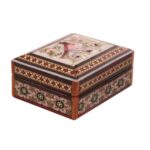 Handcrafted Wooden Jewelry Box with Persian Khatam Design - Narges