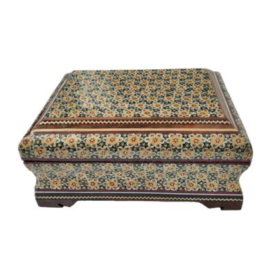 Handcrafted Wooden Jewelry Box with Persian Khatam Design – Paeez