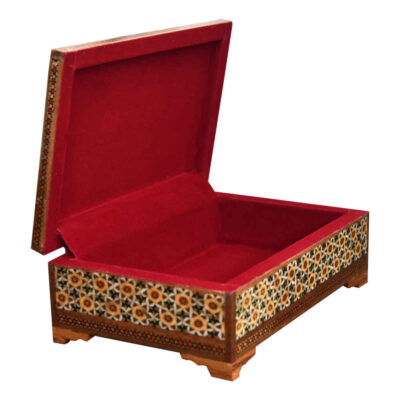 Handcrafted Wooden Jewelry Box with Persian Khatam Design – Parastoo