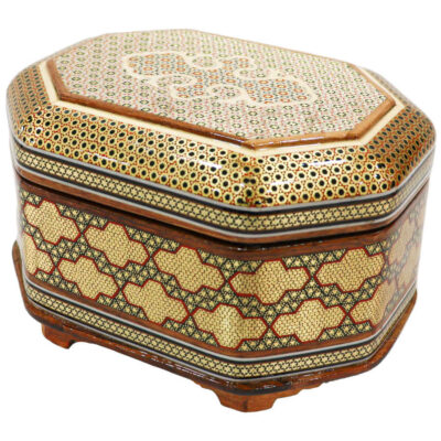 Handcrafted Wooden Jewelry Box with Persian Khatam Design – Pegah