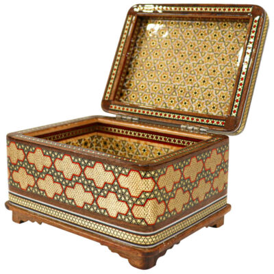 Handcrafted Wooden Jewelry Box with Persian Khatam Design – Rana